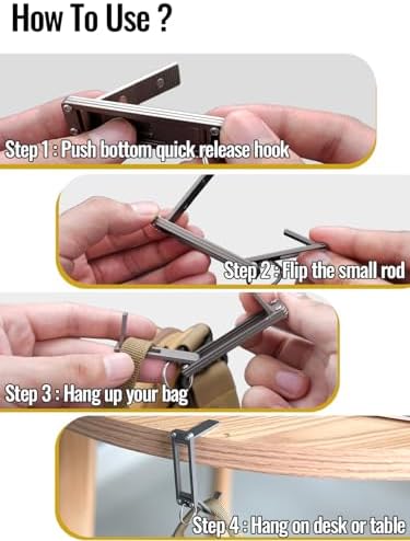 sayram Titanium Purse Hook for Table - Image 6