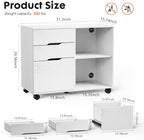 Simple Deluxe 3 Drawer Rolling File Cabinet, Wood Printer Stand with Adjustable Shelf for Home Office Study Organizatiom, White - Image 2