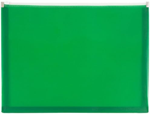 JAM PAPER Plastic Envelopes with Zip Closure - Letter Booklet - 9 3/4 x 13 - Green - 12/Pack by JAMPaper