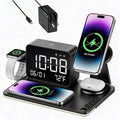 7-in-1 Magnetic Wireless Charging Station with Digital Clock & LED Lamp by THL