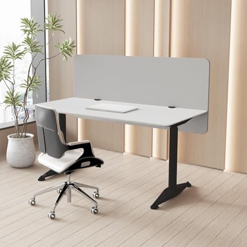 47.2" Clamp-on Desk Dividers, Acoustic Privacy Panel, Light Grey - Image 3