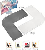 Chihein L-Shaped PU Leather Desk Pad (41.3” + 41.3”) x 12.99”(Gray/White) - Image 6