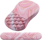 Mouse Pad Wrist Support, Laokiiy 2 in1 Keyboard Wrist Rest+ Ergonomic Mouse Pad, Non-Slip Wrist Rest for Computer Keyboard, Made Easy Typing & Relieve Wrist Pain(Rose Gold Pink Marble) by Laokiiy