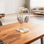 Headphone Stand Headset Holder for Desk, Solid Christal-Clear Acrylic with Gold Hardware Earphone Hanger for Gaming Room Office Accessories - Image 7