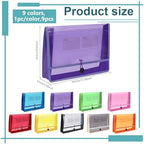 CUTHOLLOW Plastic Expandable File Organizer Folder, with Elastic Cord(No Divider), 9Pcs Waterproof Transparent Document Holder Storage for Receipt/Paper/Bill/Taxes/Letter, for School Office Home - Image 2