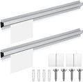 Henoyso 2 Pcs Restaurant Ticket Holder 16/18/24/28/30/32/40/44" Slide Check Rack Receipt Holder Aluminum Silver Order Ticket Rack for Commercial Kitchen Office Cafes Pubs Bar(24 Inch,No Slot) by Henoyso
