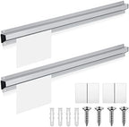 Henoyso 2 Pcs Restaurant Ticket Holder 16/18/24/28/30/32/40/44" Slide Check Rack Receipt Holder Aluminum Silver Order Ticket Rack for Commercial Kitchen Office Cafes Pubs Bar(24 Inch,No Slot) by Henoyso