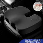 Skechers Memory Foam Seat Cushion,Office Chair Cushion for Tailbone Pain Relief,Butt Pillow for Office Chair,Car seat Cushion,Computer Desk,Long Sitting Office Workers,and Car Drivers,Black - Image 2