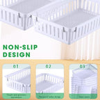 Boao 48 Pieces Plastic Baskets for Organizing 10.24 x 6.5 x 2.36 Inch Rectangular Storage Trays Plastic Organizer Bins Rectangle for Classroom Organization(White) - Image 4