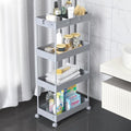 SPACELEAD 4 Tier Rolling Cart with Wheels, Storage Craft Art Trolley Organizer Serving, 3 Hanging Baskets Easy Assembly, for Office, Living Room, Kitchen by Home