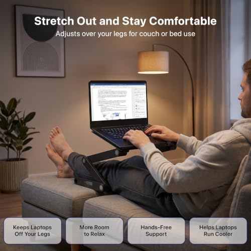 Uncaged Ergonomics WorkEZ Laptop Stand for Desk and Bed, Lap Desk, XL-Black - Image 5