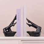 Black Legs Sculpture Bookends for Shelves, Modern Book Ends Decorative - Image 2