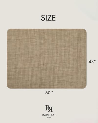 BARoyal Office Chair Mat for Hardwood Floor Under Desk Computer Rolling Chair Mat for Wood/Tile Floor Non-Slip Heavy Duty Desk Rug PVC Plastic Hard Floor Protector 48" x 60"(Linen) - Image 6