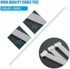18 inch White Zip Ties Heavy Duty 500 PACK, 200 LBS Ultra Exclusive Strong Plastic Wire Ties, Large Cable Ties Extra Long Tie Wraps, Indoor and Outdoor UV Resistant - Image 2