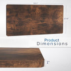 VIVO Rustic Vintage Brown 55 x 28 in Solid Table Top, DESK-TOP55-28N - Image 3