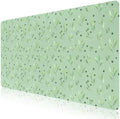 Watercolor Green Leaves Office Desk Mat 31.5" x 15.7" Desktop Mat PU Leather Large Mouse Pad White Mousepad Non-Slip Table Mat for Girls, Women, Home, Work, Computer, and Gaming by Unknown