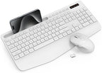 Wireless Keyboard and Mouse Combo - Full-Sized, Ergonomic Wrist Rest by Trueque
