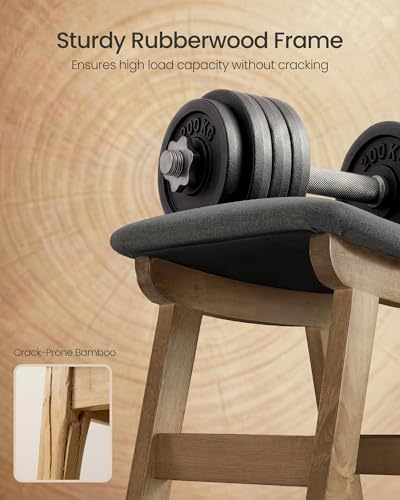 SONGMICS Foot Stool Ottoman, Padded Foot Rest Under Desk, Solid Wood Frame - Image 5