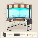 SEDETA 39" Spacious Corner Desk with Hutch, Storage for Small Space - Image 2