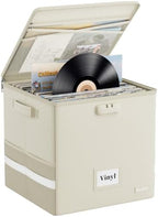 DocSafe Fireproof Vinyl Record Storage Box with Lock, Beige, 13"x13"x13" by DocSafe