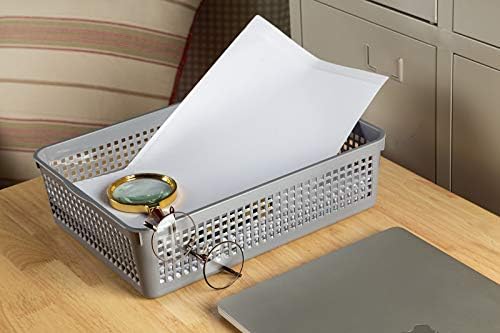 Aebeky A4 Size Plastic Paper Storage Trays,Desktop File Organizer Baskets,6-Packs (Grey) - Image 5