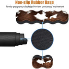4 in 1 Ergonomic Keyboard Wrist Rest & Mouse Pad Wrist Rest Set, Large XXL Gaming Desk Mat 31.5"x 11.8" with Non-Slip Base, Memory Foam for Home Office Study Gaming, Brown Black Cow Print - Image 4