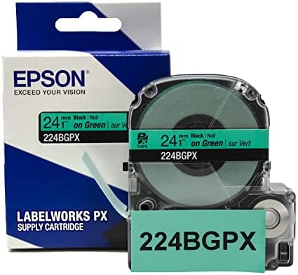 Epson LABELWORKS 224BGPX Label Tape - Black on Green - 1" (24mm), 30ft - Image 5