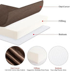 HOMBYS Foam Recliner Chair Cushions for Elderly, 4" Thick Chair Pads with Back Support for Office, Non-Slip Medium Firm Seat Cushion with Lumbar Pillow (Brown, 22"x22"+13" Backrest) - Image 4