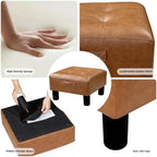 Joveco Small Ottoman Foot Stool,15" Square Upholstered Foot Rest with Legs - Image 4