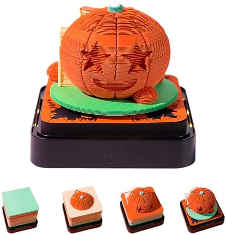 3D Calendar 2027, Time Piece Calendar 2027,3D Tear Off Paper Sculpture,Halloween Pumpkin House Tearable Notepad,3D Office Decoration,Desktop Decoration,3D Art Memo Pad 2027,Gift(Halloween Pumpkin House) by WelcomeHOTOYMDS%EF%BC%81