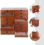 Wood Desk Organizer with 4 Drawers, 4 PCS, Desktop Storage, 4-Tier Solid Wood Cabinet Holds Letter, Paper, Mail, Makeup, Crafts, Home Office Supplies, Fully Assembled - Image 7