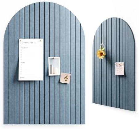 Fluxynara Large Arched Felt Bulletin Board 35.4''×23.6'', Coastal Haze by FLUXYNARA