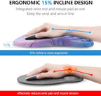 Mouse Pad Wrist Support, Laokiiy 2 in1 Keyboard Wrist Rest+ Ergonomic Mouse Pad, Non-Slip Wrist Rest for Computer Keyboard, Made Easy Typing & Relieve Wrist Pain(Blue Pink Marble) - Image 2