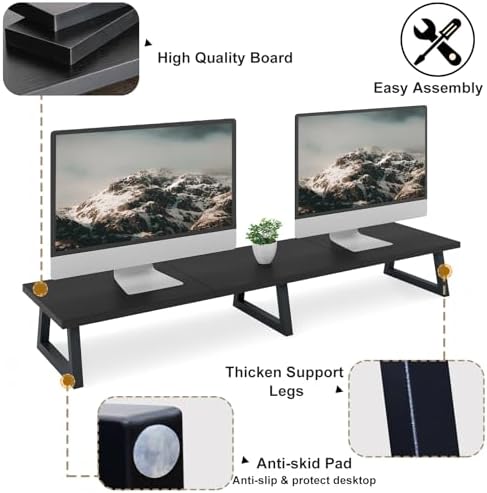 TEAMIX 42 inch Large Dual Monitor Riser, Desk Organizer Stand for TV Laptop - Image 4