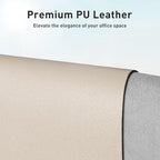 Aothia Faux Leather Desk Mat - Non-Slip PU Leather Desk Blotter, Waterproof Writing Surface, Large Desk Pad for Office & Home (Eggshell, 55" x 24") - Image 2