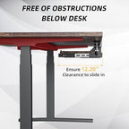 ETHU Small Keyboard Tray Under Desk with Metal Rail, 19.7x11.8", Walnut - Image 6