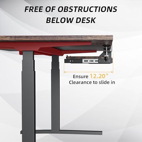 ETHU Small Keyboard Tray Under Desk with Metal Rail, 19.7x11.8", Walnut - Image 6