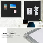 Large Cork Bulletin Board, 48 X 36 in Foldable Silver Aluminium Frame Noticeboard for Wall, 4'x 3' Large Wall Mounted Memo Notice Pin Board with 28 Push Pins for School, Home & Office (Black) - Image 4
