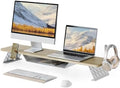 Fenge Dual Monitor Stand, Wooden Desk Shelf with Headphone & Phone Holder by Fenge
