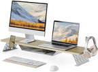 Fenge Dual Monitor Stand, Wooden Desk Shelf with Headphone & Phone Holder by Fenge