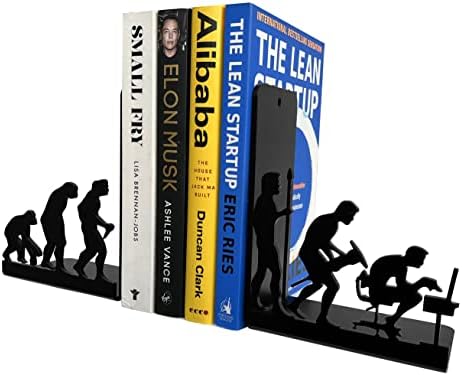 Human Evolution Decorative Metal Bookends for Heavy Books and Library - Image 3