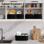 8 Pack Small Storage Baskets for Organizing, Woven Rope Bins for Bathroom, Closet, Shelf Organizer, Cute Cube Decorative Box for Towels, Baby Nursery, Toys, Gift Empty Baskets - 11.5"x7.5"x4.7"-Black - Image 3