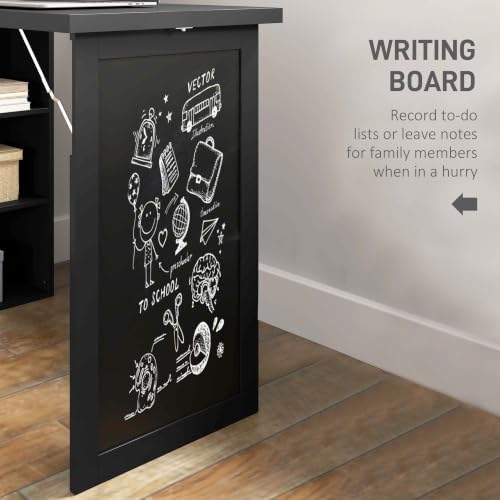 HOMCOM Foldable Convertible Writing Table Computer Desk, Black - Image 6