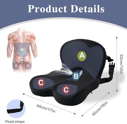 Seat Cushion with Lumbar Support Pillow, Back and Seat Cushion for Office - Image 2
