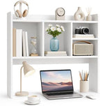 JupiterForce Desktop Bookshelf, Wooden Desktop Hutch Desk Shelf Storage Rack for Home Office, Study, Dorm Room, Computer Desk, Multi-Compartment Desktop Organizer by JupiterForce