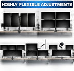 VIVO Pneumatic Arm Quad Ultrawide Monitor Extra Tall Desk Mount for Up to 49 inch Screens Individual Arm Capacity, Max 38 inch Screens for 4 Ultra Wides Up to 44 lbs, Black, STAND-V400D - Image 6