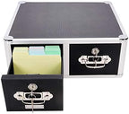 Vaultz Locking 4 x 6 Index Card Cabinet, Double Drawer, Black (VZ01395) - Image 4
