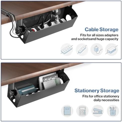 POCHAR Under Desk Cable Management Tray, 15" Power Strip Holder - Image 4