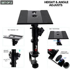 Tlingt Clamp-on Desktop Speaker Stand Pair, Height & Tilt Adjusts - Image 3