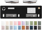 YSAGi Leather Desk Protector, Office Mat, Large Mouse Mat, Non-Slip PU Leather Blotter, Laptop Desk Mat, Waterproof Writing Pad for Office and Home(Black, 63" x 17.2") by YSAGi